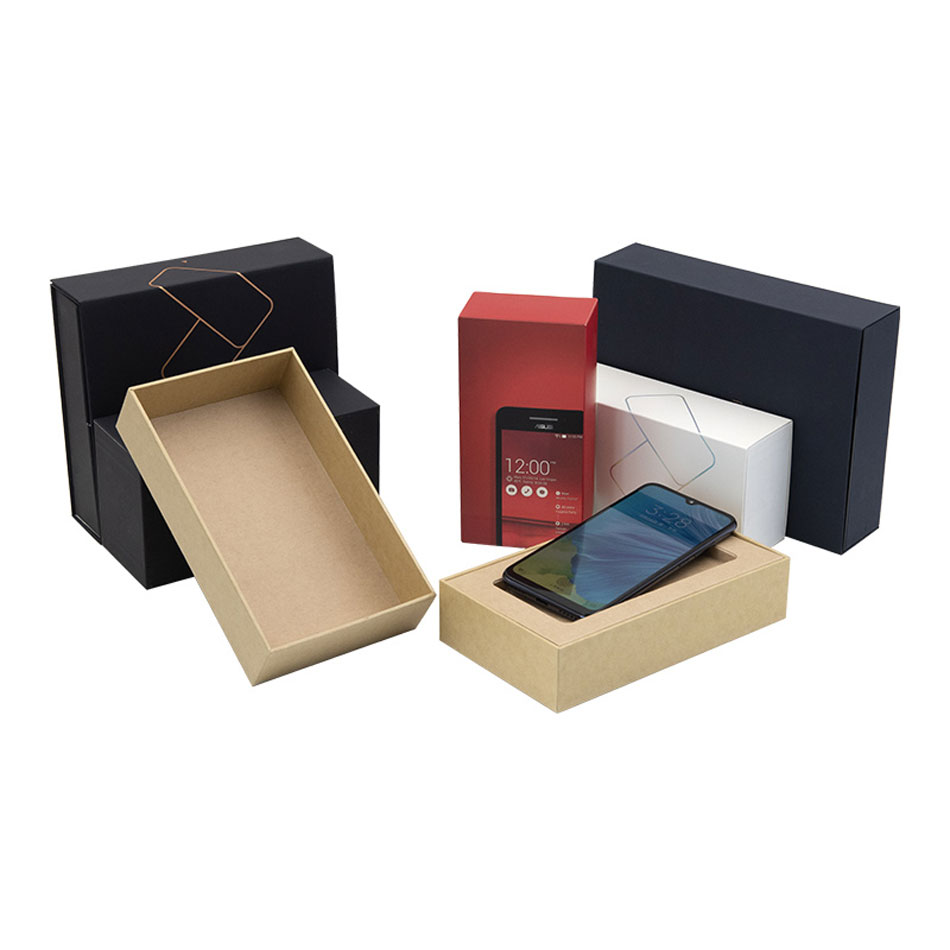 Custom Luxury Black Paper Package Mobile Cell Phone Packaging Boxes